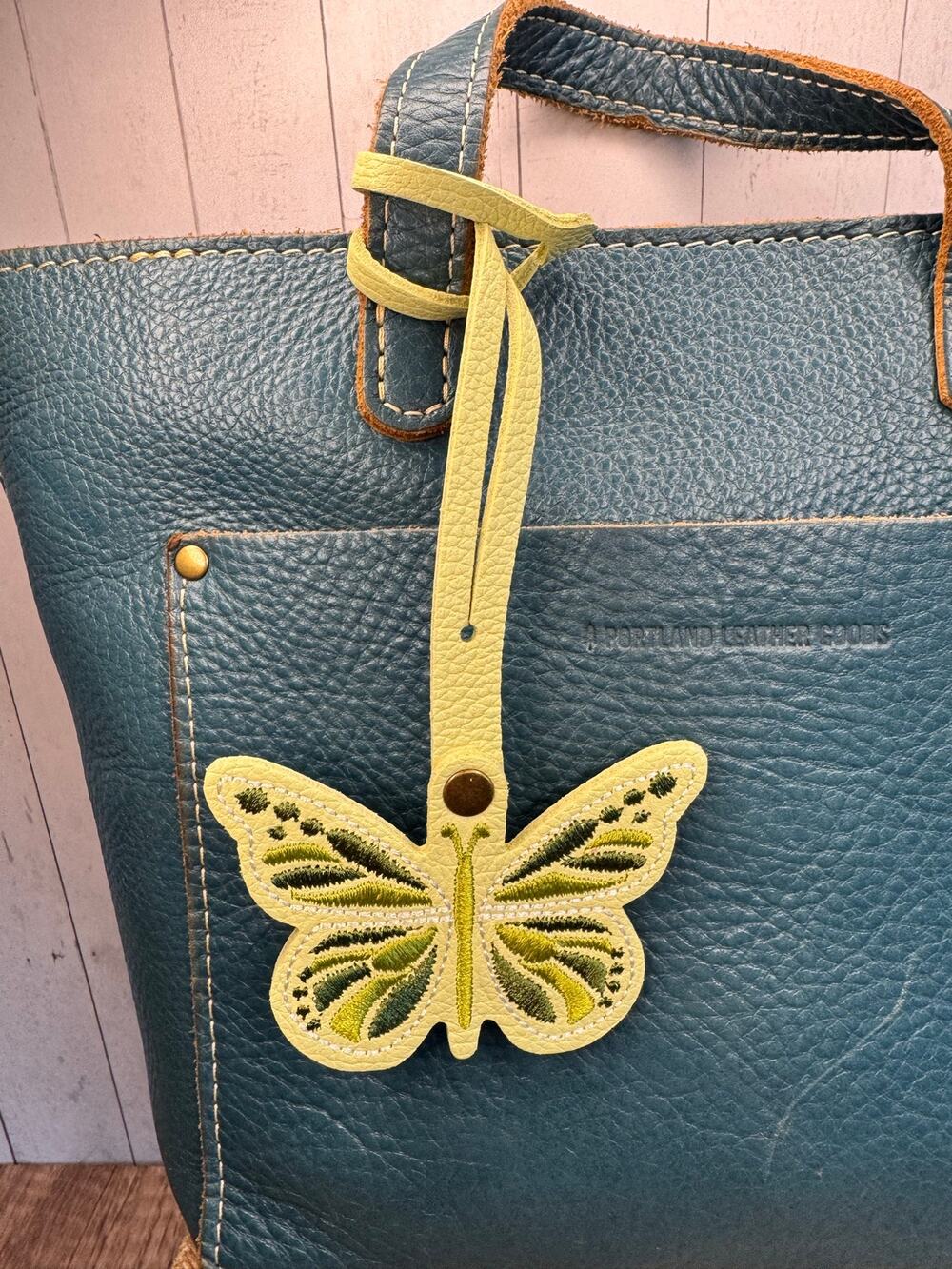 Portland Leather SHADOW LIME Green Butterfly Charm Monarca Charm NEW FAST SHIP
